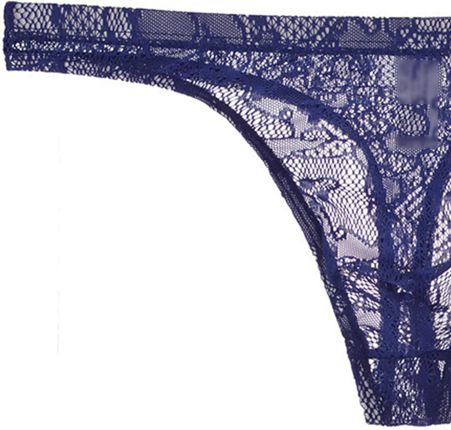 Maiyifu-GJ Men's Sexy G-String T-Back Underwear Mesh Frilly Sissy Low-Rise Bikini Briefs Sheer Lace Thong Panties