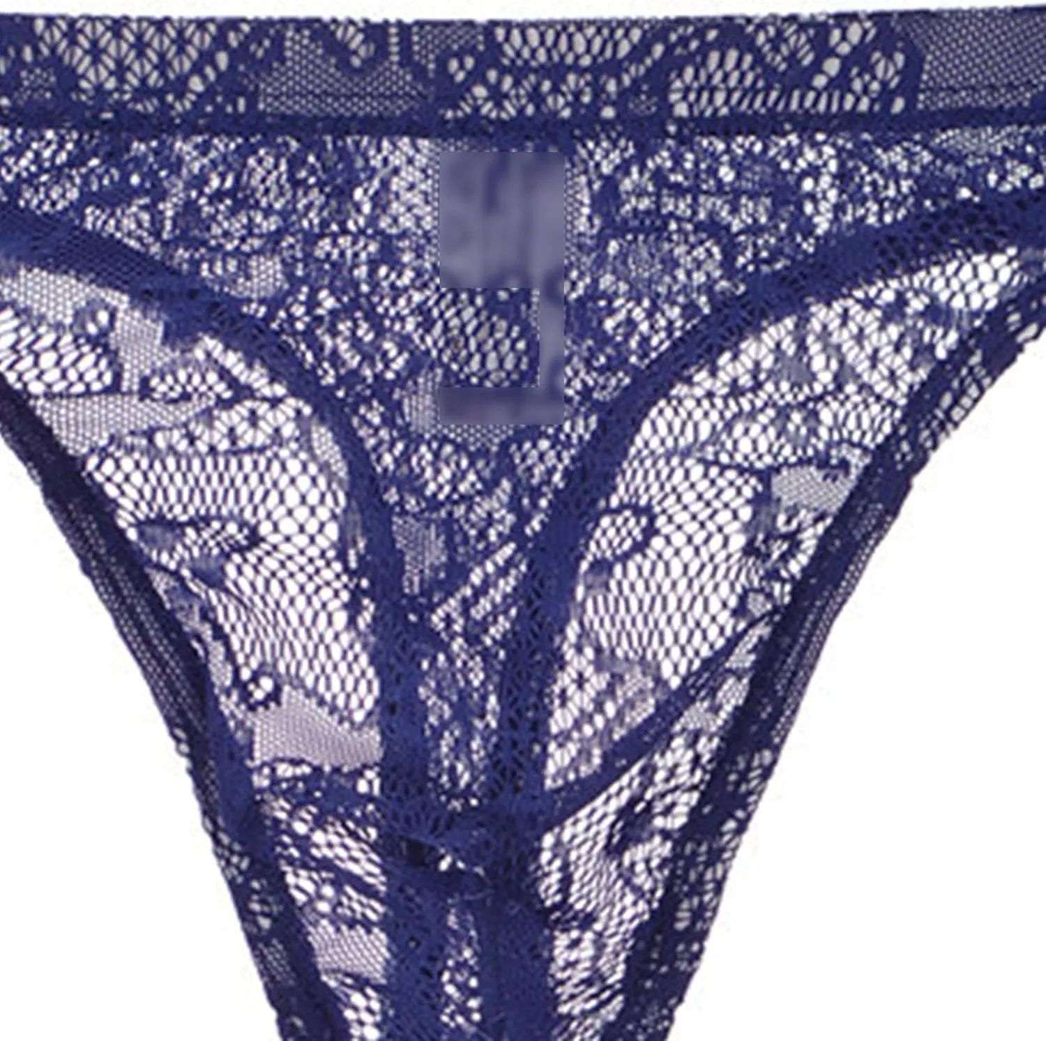 Maiyifu-GJ Men's Sexy G-String T-Back Underwear Mesh Frilly Sissy Low-Rise Bikini Briefs Sheer Lace Thong Panties