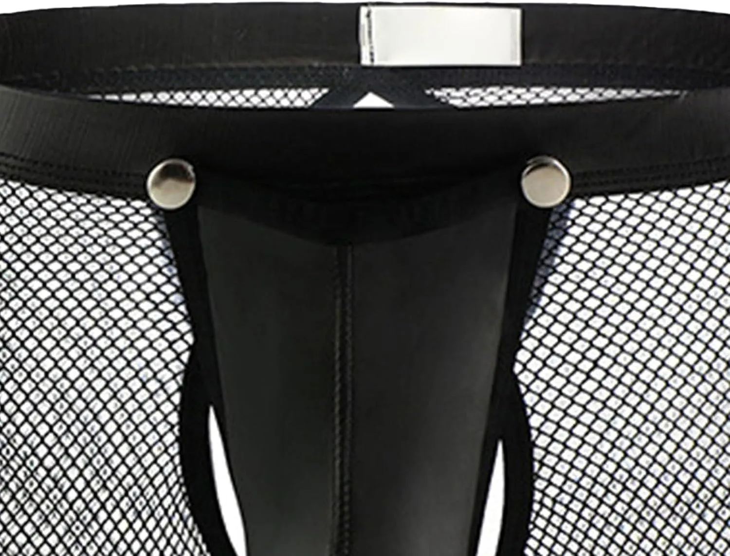 Maiyifu-GJ See Through Underwear for Men Sexy Mesh Breathable Shorts Briefs Faux Leather Short Pants Fishnet Panties