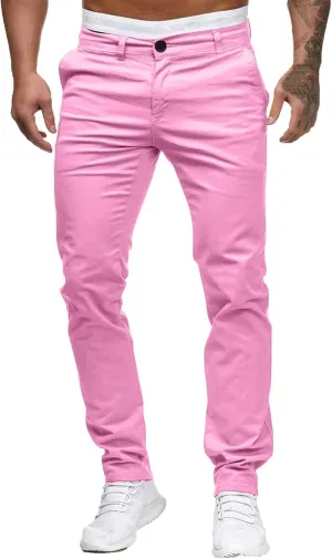 Men Dress Pants Stretch Flat Front Formal Pants Comfy Chino Pants Casual Golf Pants Straight Fit Skinny Jeans Trousers