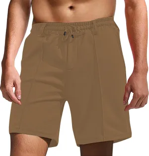 Mens Cargo Dress Shorts Summer Pleated Front Cotton Twill Chino Golf Shorts Business Casual Work Pants with Pockets