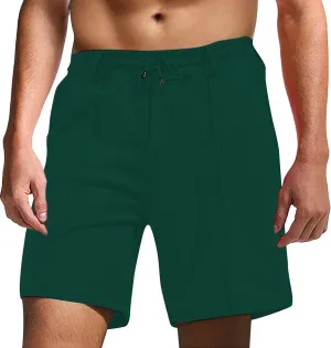 Mens Cargo Dress Shorts Summer Pleated Front Cotton Twill Chino Golf Shorts Business Casual Work Pants with Pockets