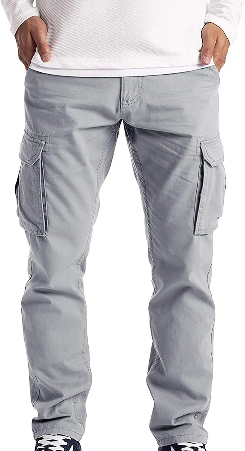 Men's Cargo Sweatpants Cargo Trousers Utility Pants with Zip Pockets Joggers for Men Cargo Athletic Mens Joggers Pants