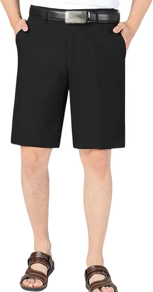Mens Casual Cotton Linen Shorts Lightweight Slim Fit Straight Comfy Golf Pants Summer Stretch Business Sports Shorts