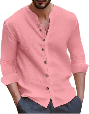 Mens Dress Shirts Long Sleeve Button Down Stretch Shirts Formal Wedding Prom Slim Fit Button Down Shirts Plus Size