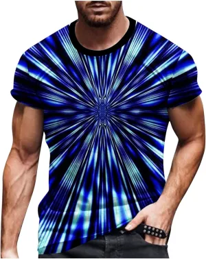 Mens Fashion 3D Print T-Shirts 2023 Casual Summer Tops Funny Graphics Pattern Crewneck Short Sleeve Tees for Men
