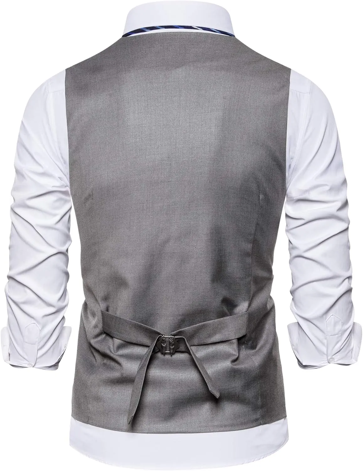 Mens Formal Business Suit Vests 5 Buttons Regular Fit Waistcoat for Suit or Tuxedo