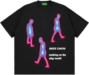 Mens Graphic Tees Y2k Shirts Oversized Vintage Streetwear Shirts Distorted Portrait Print Unisex 90S Tees