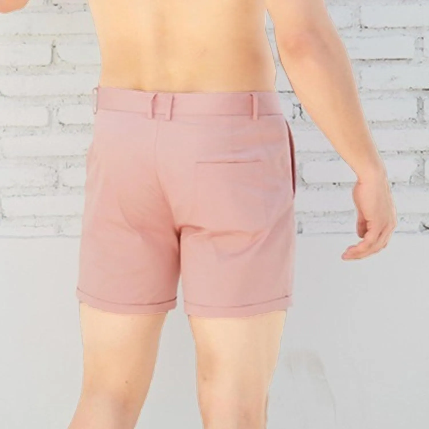 Men's Gym Flat Front Chino Short Skinny Chino Casual Stretch Shorts Casual Training Short with Pockets