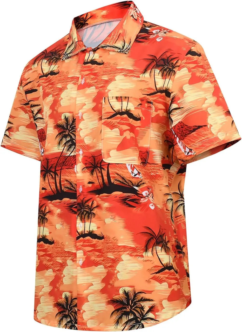 Mens Hawaiian Shirts Short Sleeve Button Down Tropical Shirts Casual Beach Shirt Men