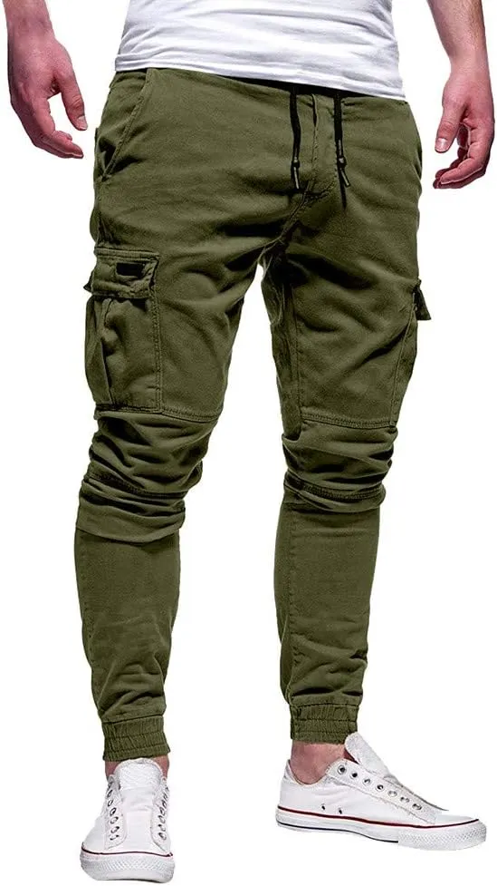 Men's Hiking Cargo Pants Lightweight Joggers for Men Lined Sweatpants for Men Scrubs Joggers for Mens Green Pants