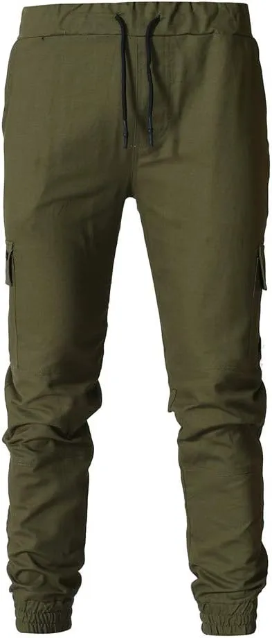 Men's Hiking Cargo Pants Lightweight Joggers for Men Lined Sweatpants for Men Scrubs Joggers for Mens Green Pants
