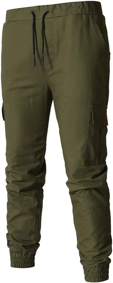 Men's Hiking Cargo Pants Lightweight Joggers for Men Lined Sweatpants for Men Scrubs Joggers for Mens Green Pants
