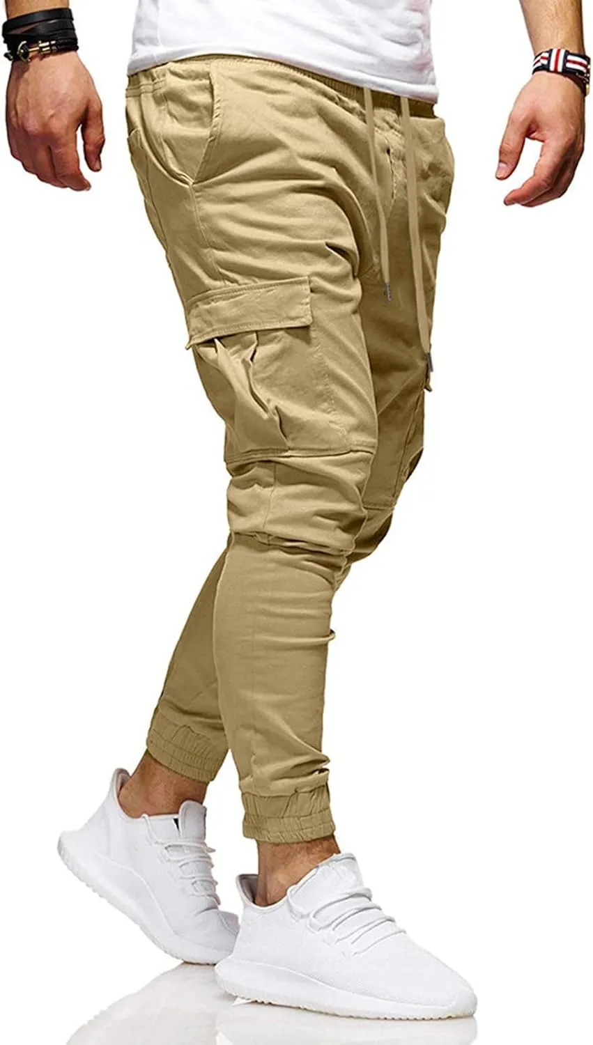 Men's Hiking Cargo Pants Lightweight Joggers for Men Lined Sweatpants for Men Scrubs Joggers for Mens Green Pants