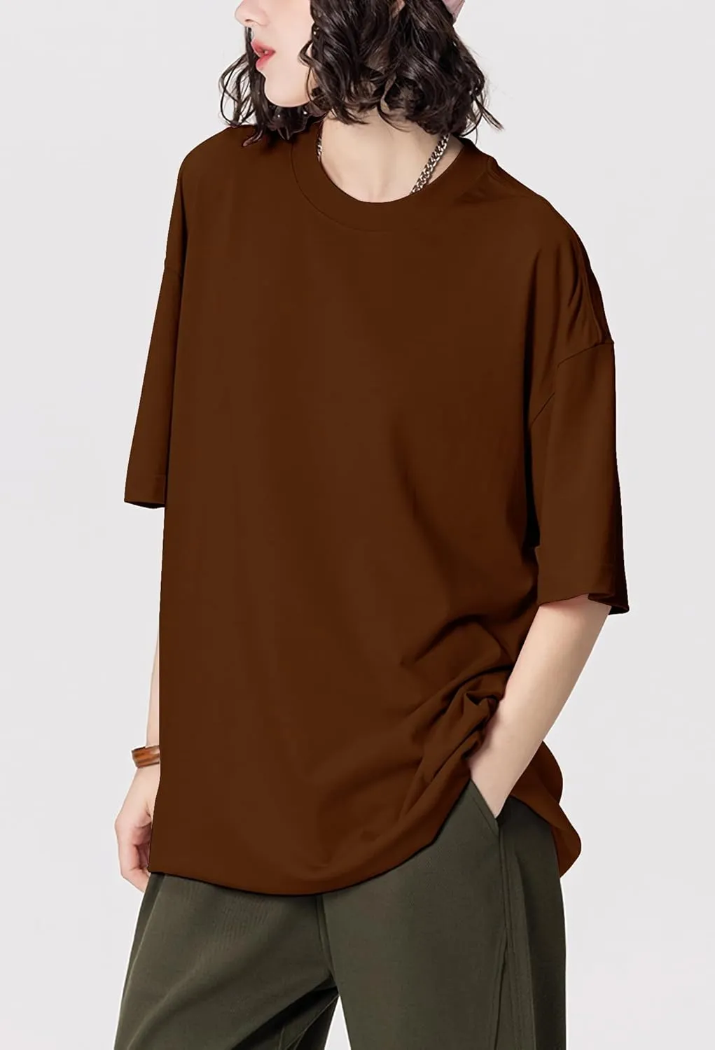 Mens Oversized T Shirts Short Sleeve Cotton Tshirts Heavyweight Streetwear Shirts Crewneck Workout Tees Tops