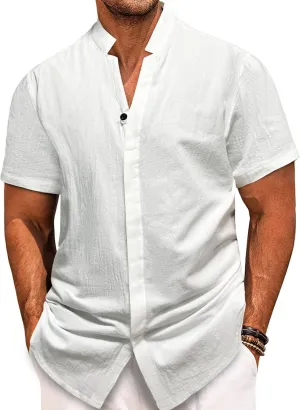 Mens Short Sleeve Shirts Casual Shirts Mens Button Down Short Sleeve Shirt V Neck Shirts Men Beach Summer Shirt