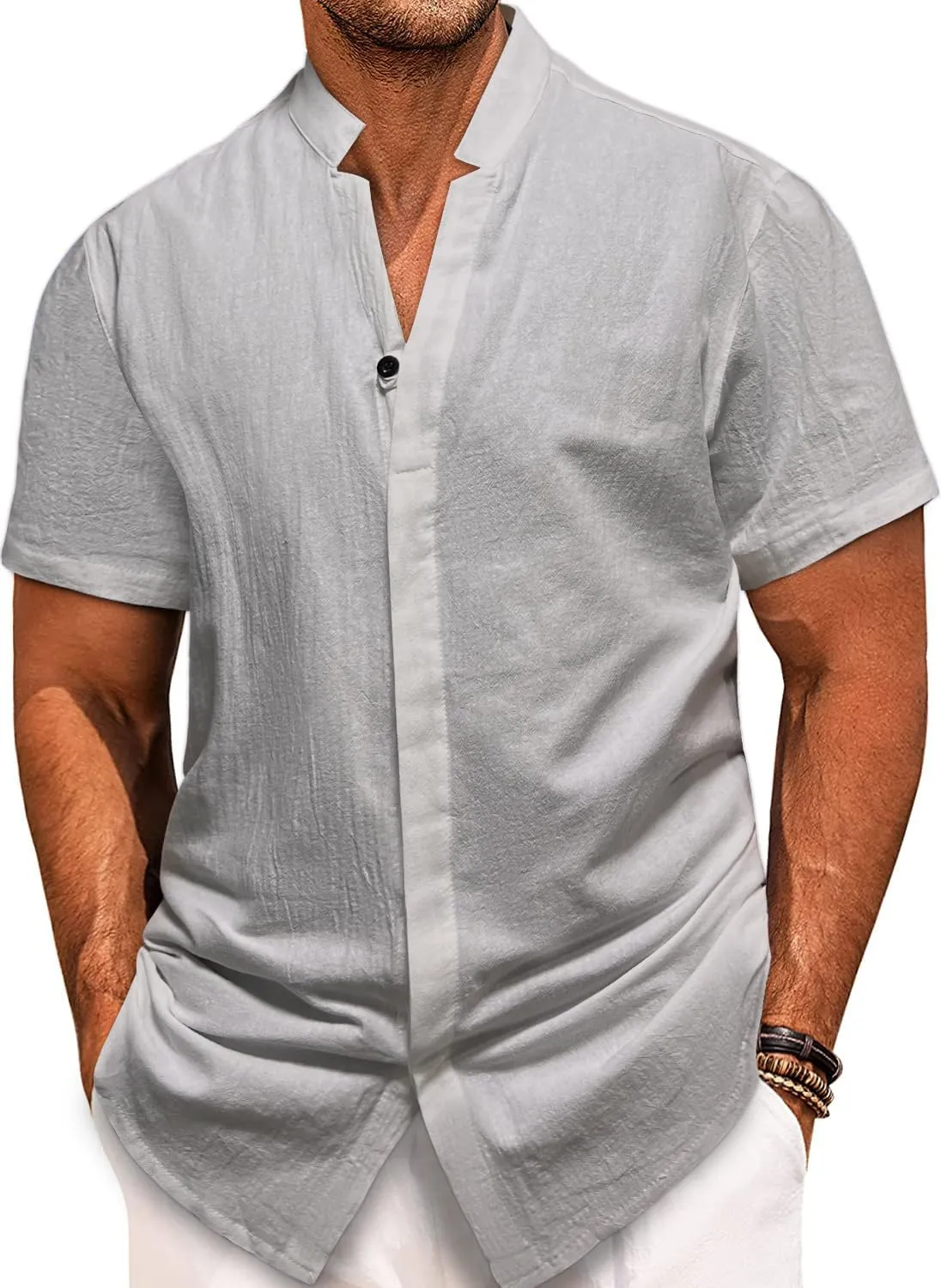 Mens Short Sleeve Shirts Casual Shirts Mens Button Down Short Sleeve Shirt V Neck Shirts Men Beach Summer Shirt