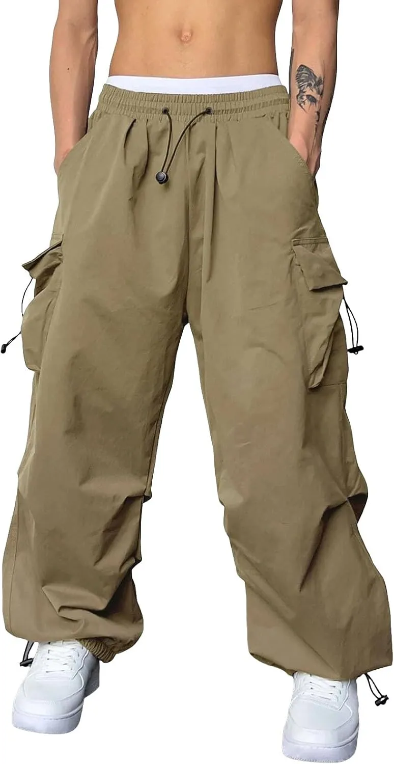 Men's Work Pants Loose Big Wide Leg Trousers Side Pockets 4 Pockets Casual Sports Trousers Sweatpants for Men