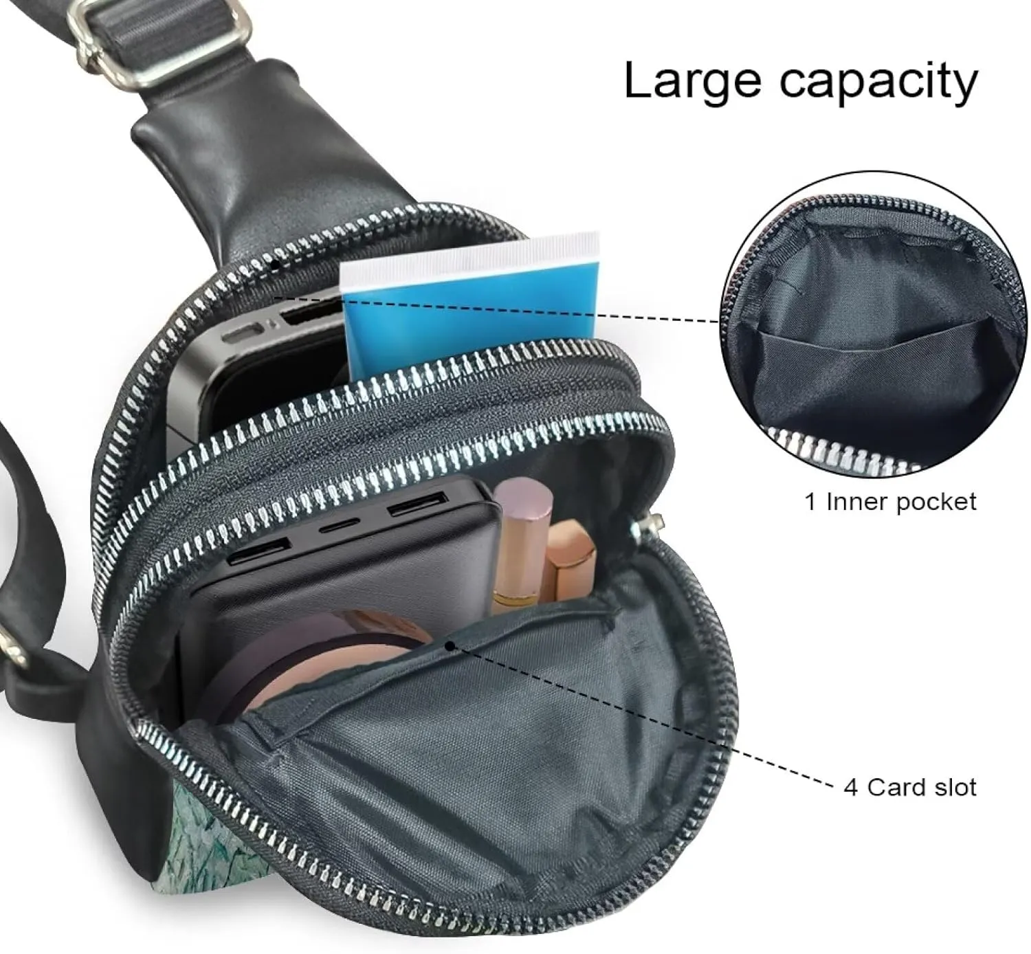 Plain near Auvers Waist Pack Bag Fanny Pack for Women, Oil Painted Countryside PU Leather Crossbody Bag for Women Antitheft Travel Sling Bag
