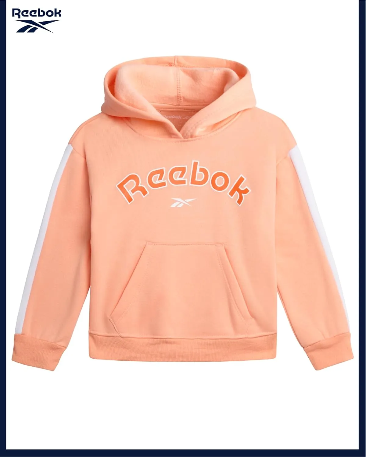 Reebok Girls' Sweatsuit - 2 Piece Performance Fleece Sweatshirt and Jogger Sweatpants - Activewear for Toddlers/Girls, 2T-6X
