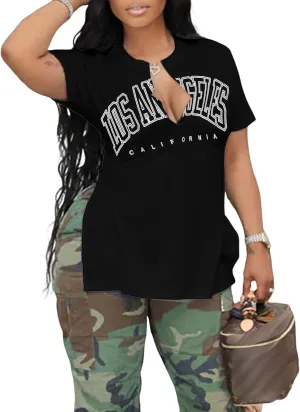 Remidoo Women's Side Slit Shirt Asymmetrical Tops Short Sleeve Tie Dye T Shirt Tees