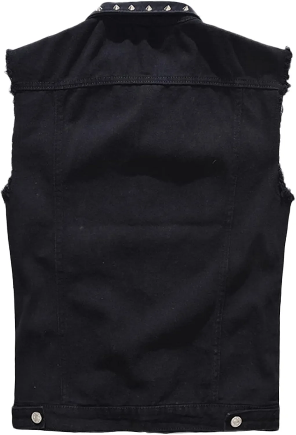 Saukiee Men's Casual Lapel Denim Vest Jacket Vintage Slim Fit Sleeveless Ripped Jeans Vests