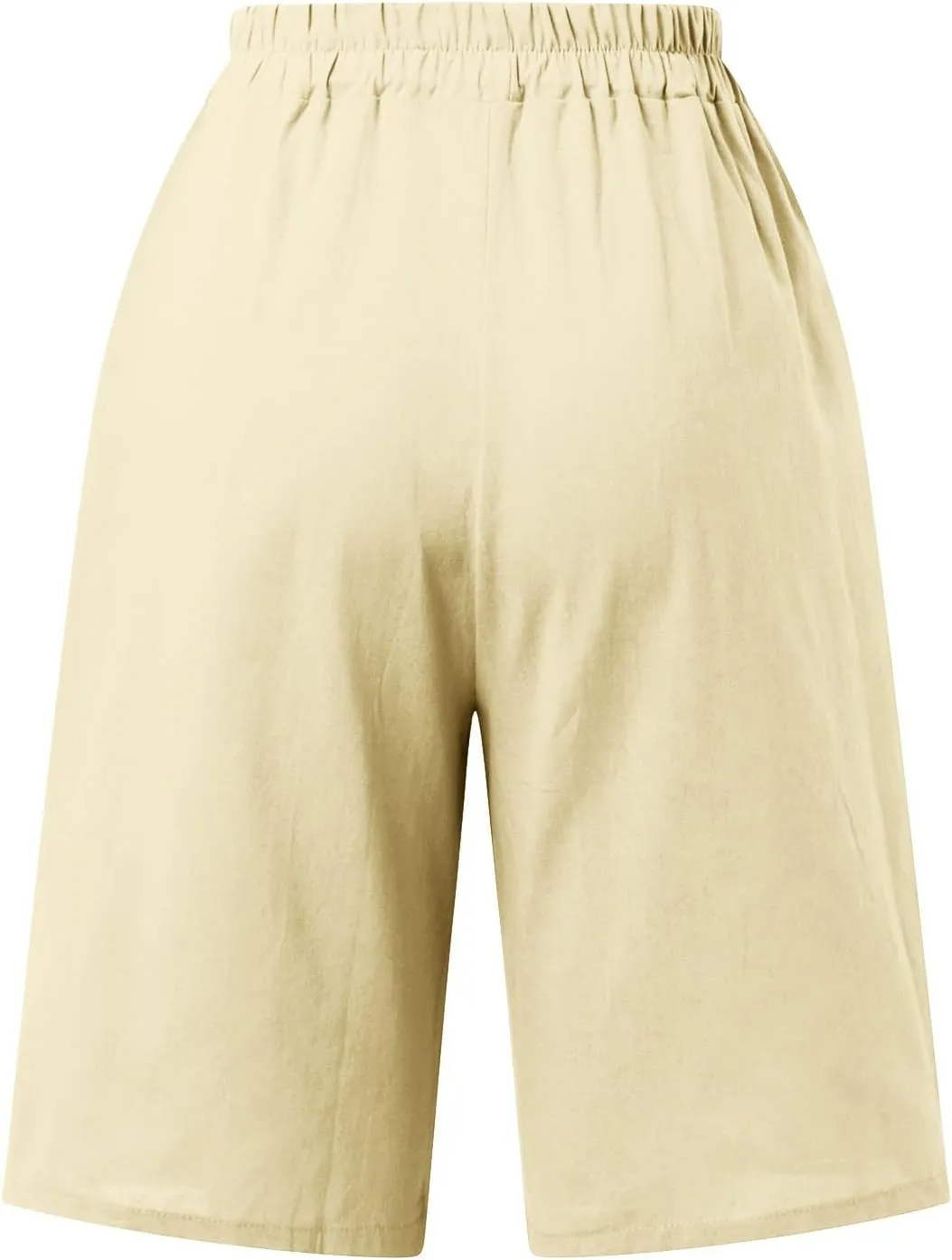 Shorts for Women 2024 Bermuda Shorts Casual Elastic High Waisted Wide Leg Shorts Knee Length Summer Shorts with Pockets