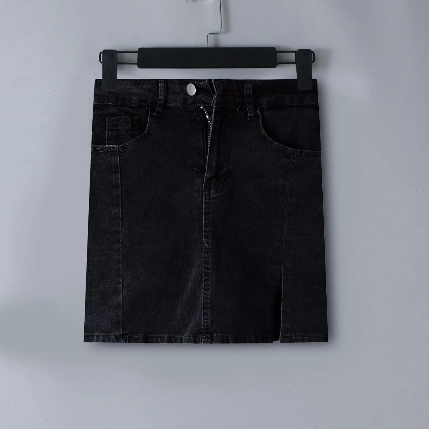 Skorts Skirts for Women Denim Casual Mini Skirt Side Slit High Waist Slim Fit Stretchy Trendy Teen Girls Jean Shorts