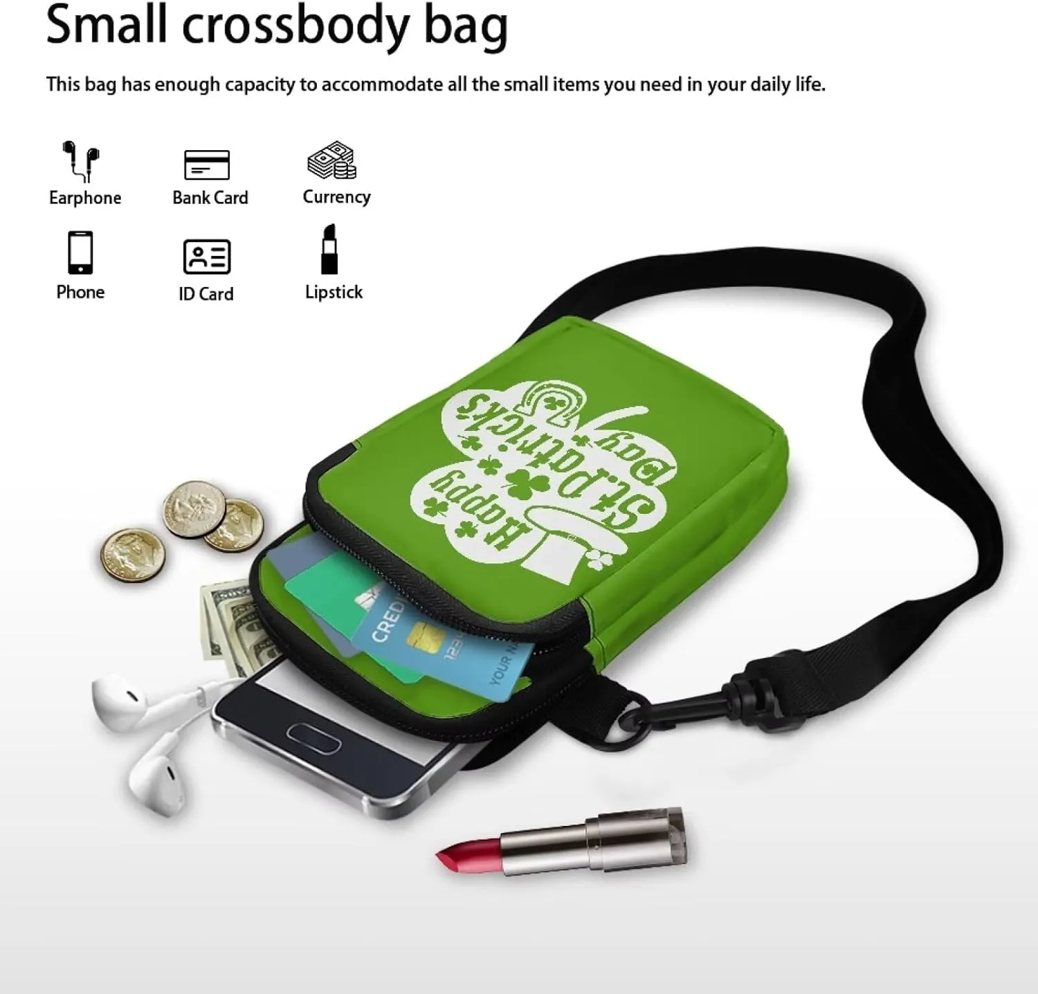 Small Crossbody Purse Butterfly Zipper Cell Phone Bag, Puppy Dog Print Mini Shoulder Purse Bags with Shoulder Strap
