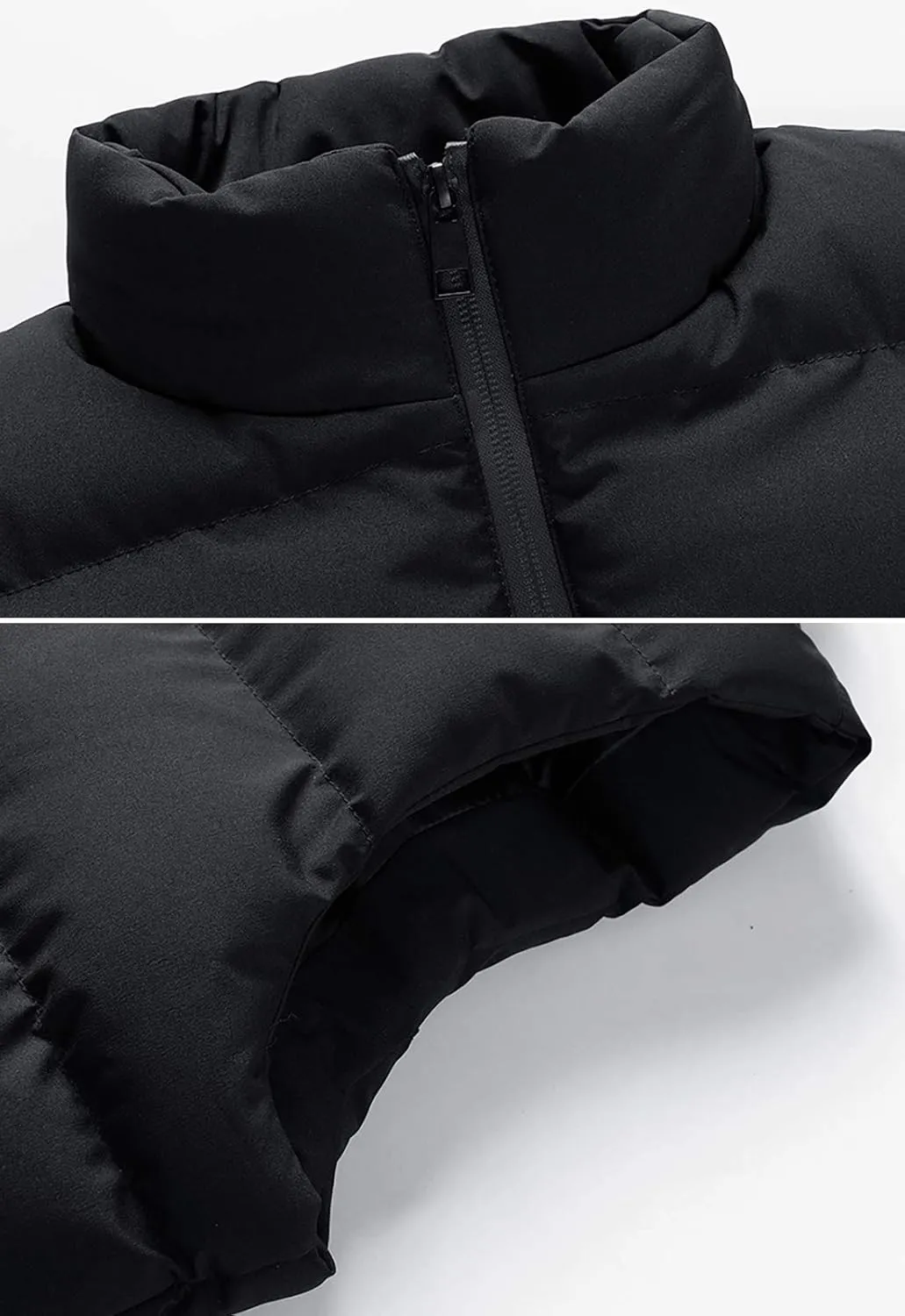 Spanye Men's Puffer Vests Quilted Warm Waistcoat Full-zip Packable Cotton Padded Jacket