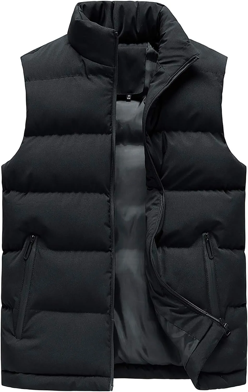Spanye Men's Puffer Vests Quilted Warm Waistcoat Full-zip Packable Cotton Padded Jacket