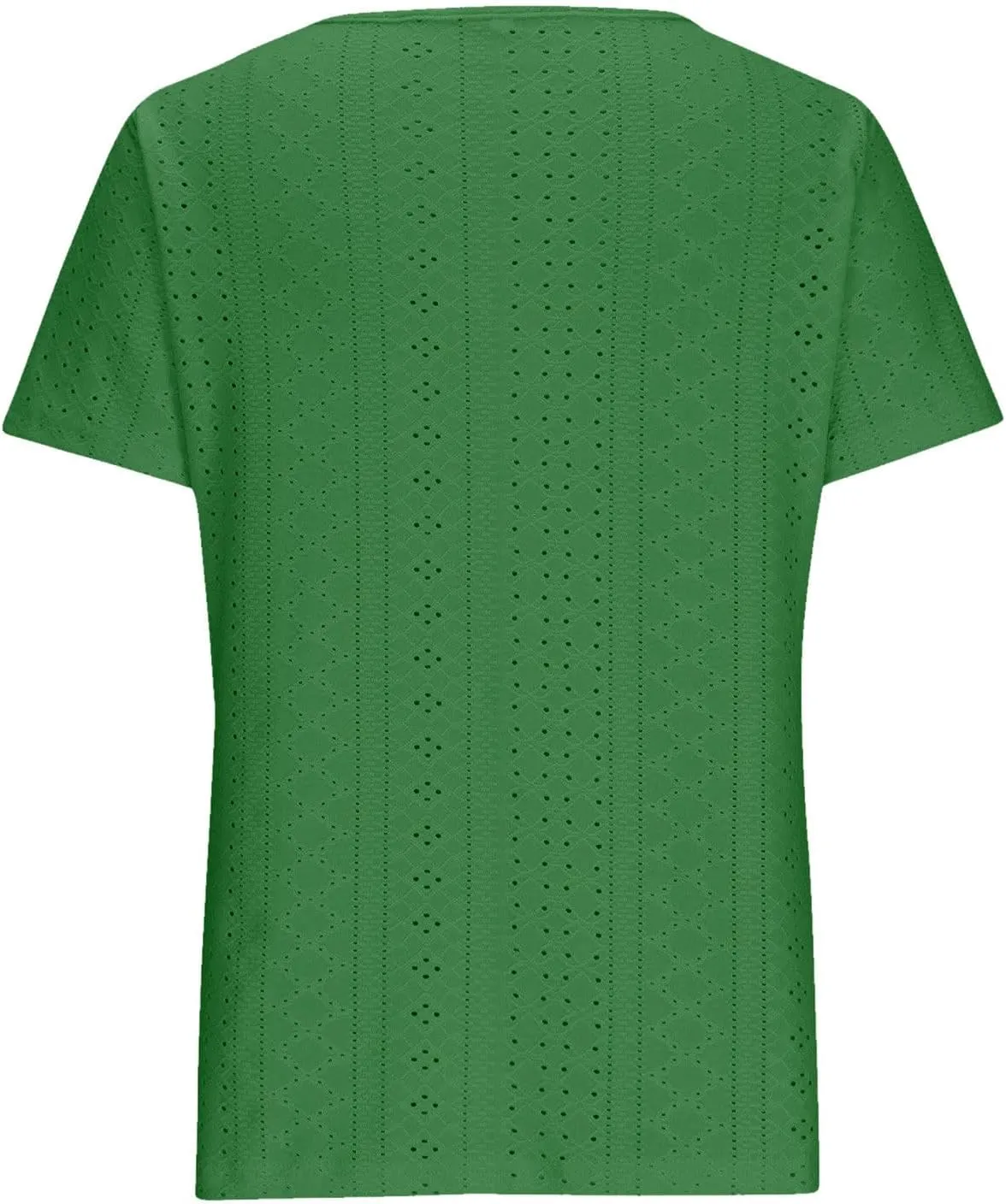 Tops for Women Trendy Short Sleeve Embroidery Hollow Elegant Shirts Casual Scoop Neck Cute Plain Womens Summer Tops