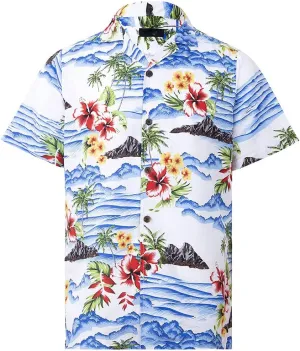 Tropical Storm Hawaiian Shirts for Men Short Sleeve Regular Fit Mens Floral Shirts
