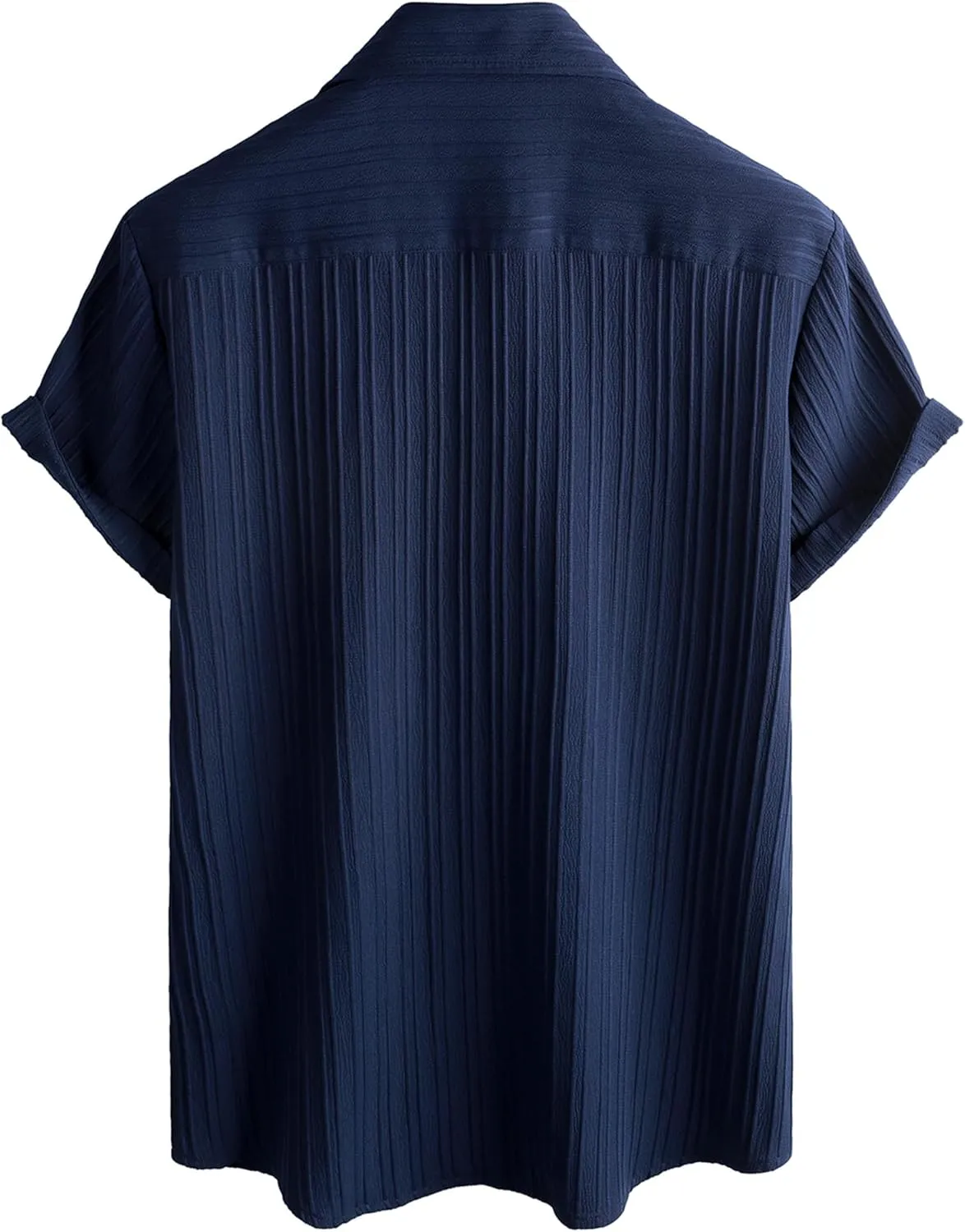 VATPAVE Mens Linen Shirts Casual Button Down Cuban Shirts Short Sleeve Summer Shirts Fashion Textured Beach Shirt with Pocket