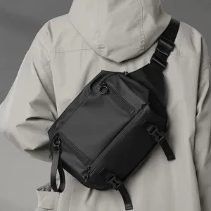 Waterproof Tactical Sling Bag, Multi-Pocket Crossbody Shoulder Chest Pack, Black