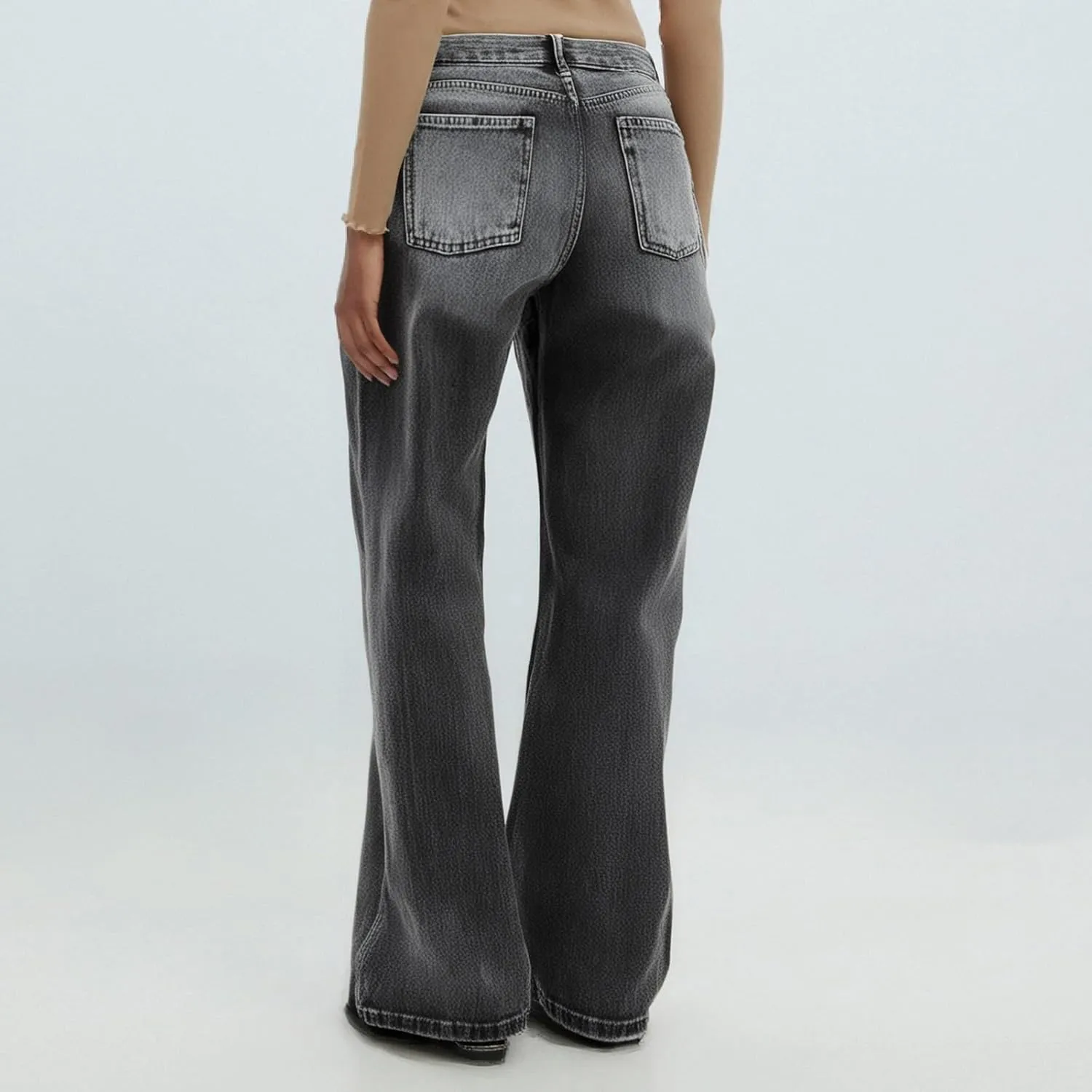 Woman's Wide Leg Jeans 2025 Summer Fashion High Waisted Flare Dark Wash Baggy Denim Pants Y2k Streetwear