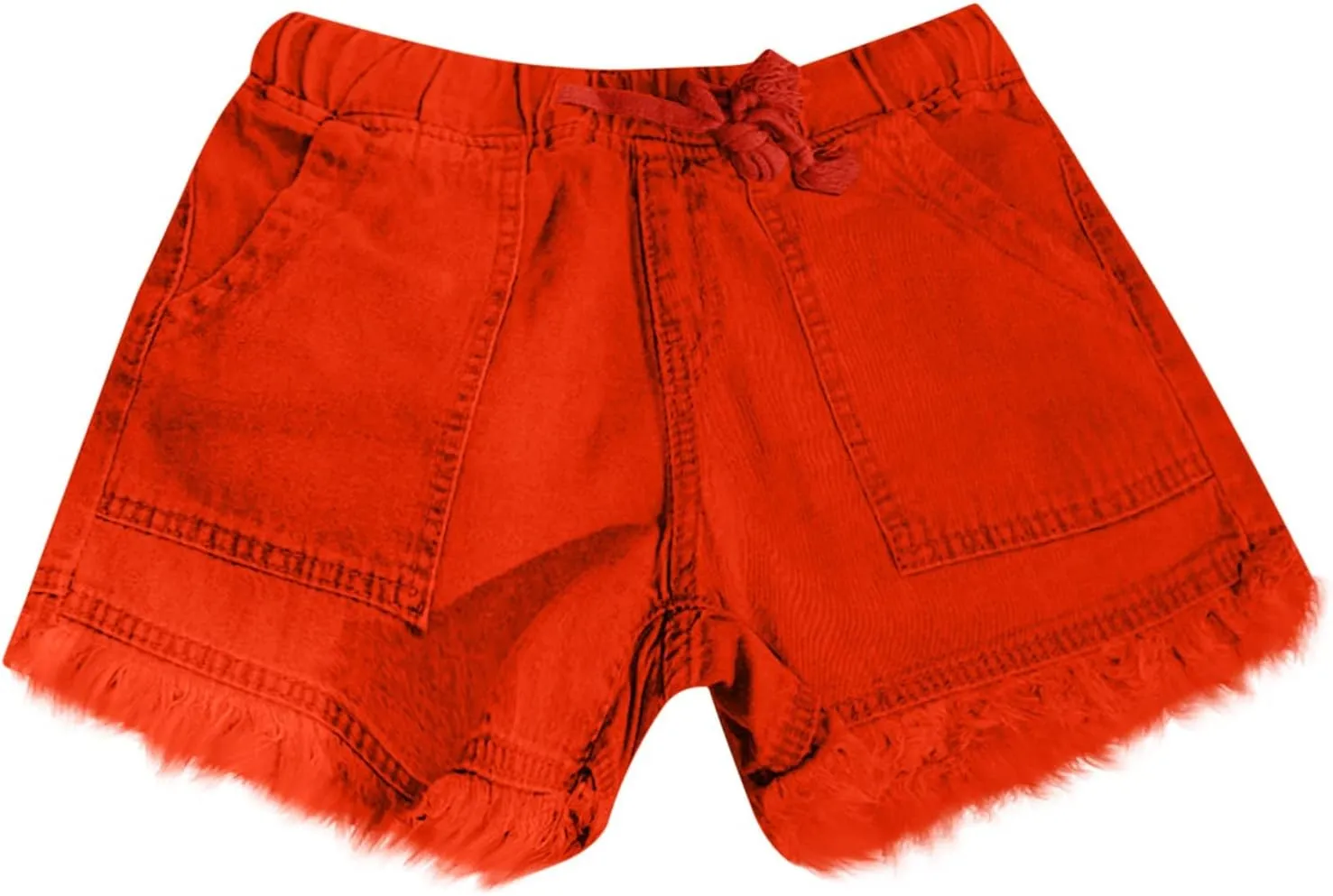 Women Denim Shorts 3 Inch Inseam Casual Summer Elastic High Waisted Jeans Frayed Raw Hem Jean Shorts with Pockets
