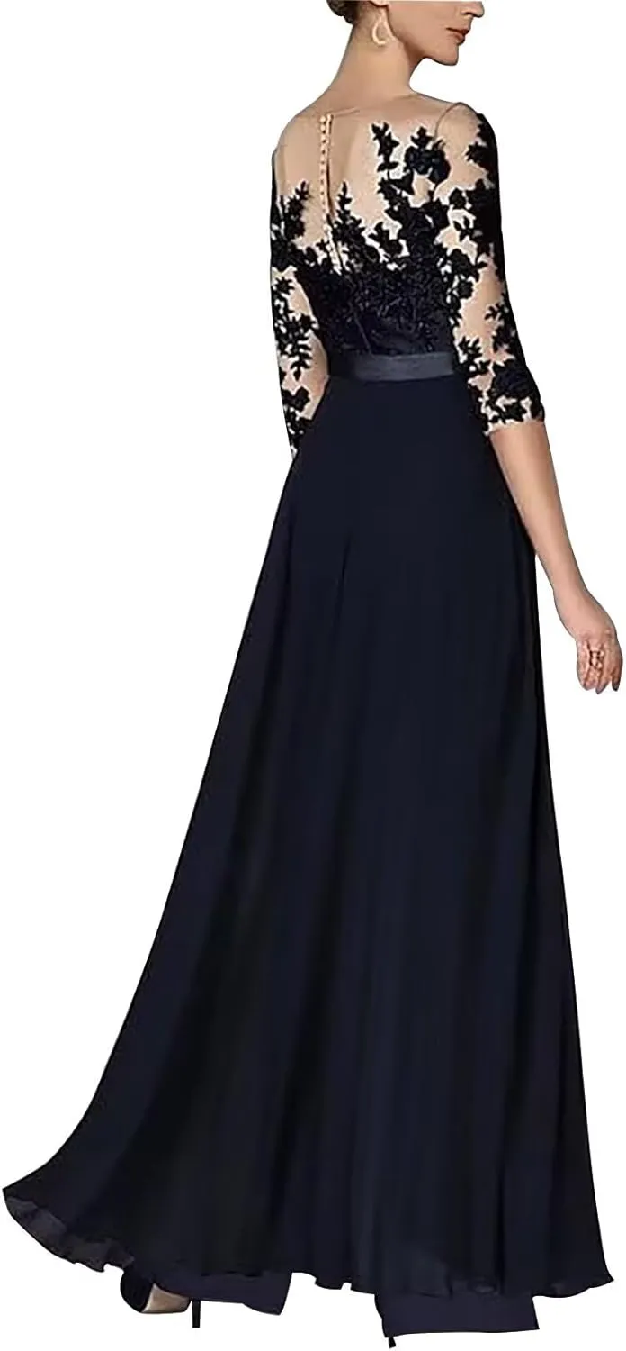 Women Dressy Jumpsuit/Pantsuit Mother of The Bride Dress Lace Appliques Wedding Guest Formal Dresses