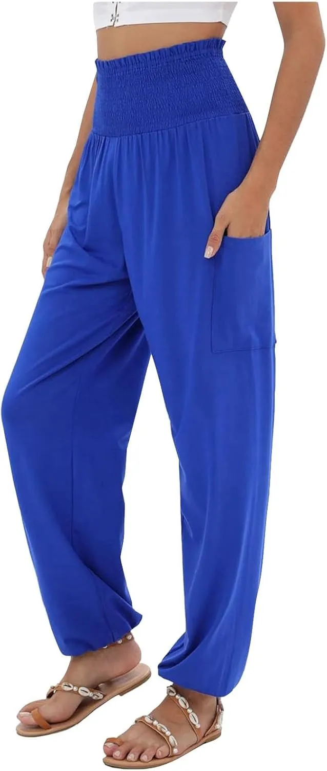 Women Linen Blend Summer Striped Pants Low Waist Bootcut Slim-Fit Trousers Business Work