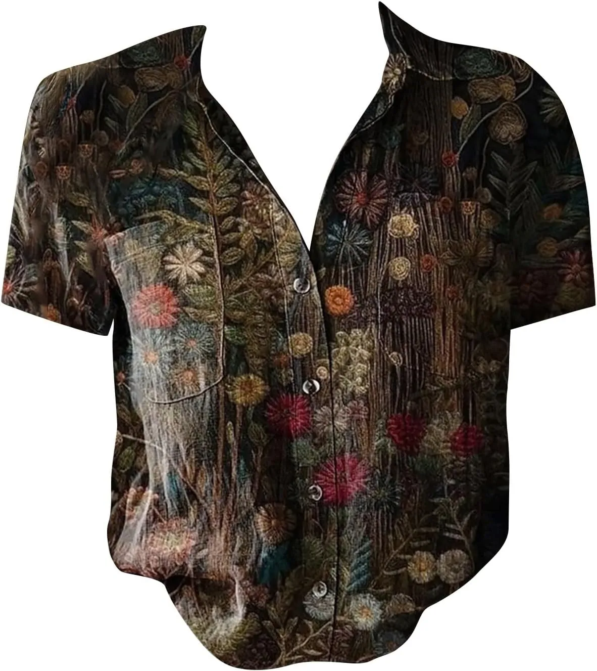 Women Linen Shirts Button Down Colorful Stripe Print V Neck Collared Tops Daily t Shirts Summer Shirts for Women 2025