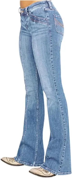 Women Low Waisted Flared Jeans Bell Bottom Jeans Plus Size Wide Leg Denim Pants Hip Hop Street Pants