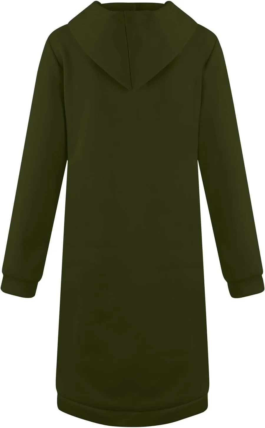 Women's Full Zip Up Hoodies Long Tunic Fall Winter Fleece Jackets Plus Size Casual Long Sleeve Solid Sweatshirt