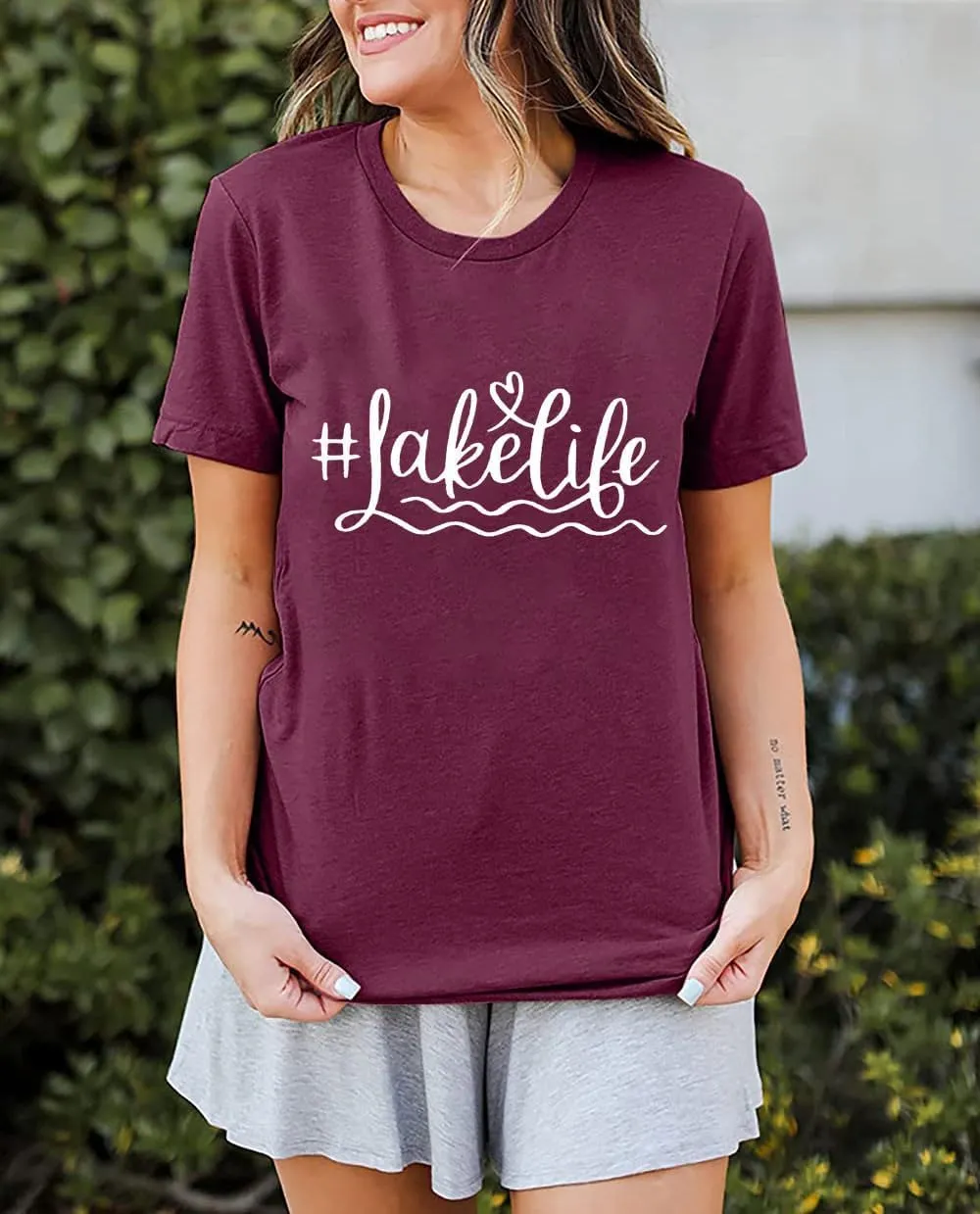 Womens Graphic Tees Funny Sayings Letter Print Casual Top Workout Basic Tunic Shirt