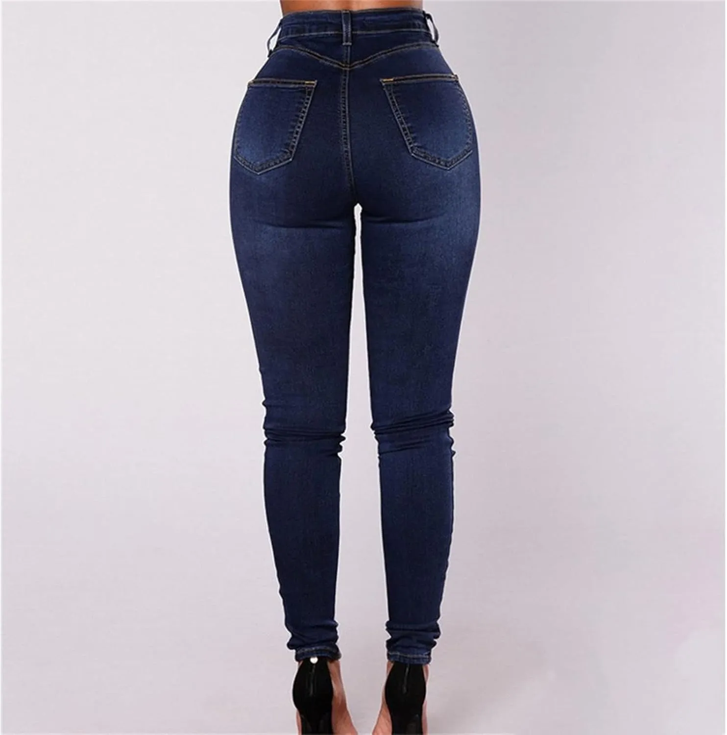 Women's High Waist Button Down Skinny Jeans Double Breasted Butt Lift Slim Fit Denim Pants Stretch Jean Trousers