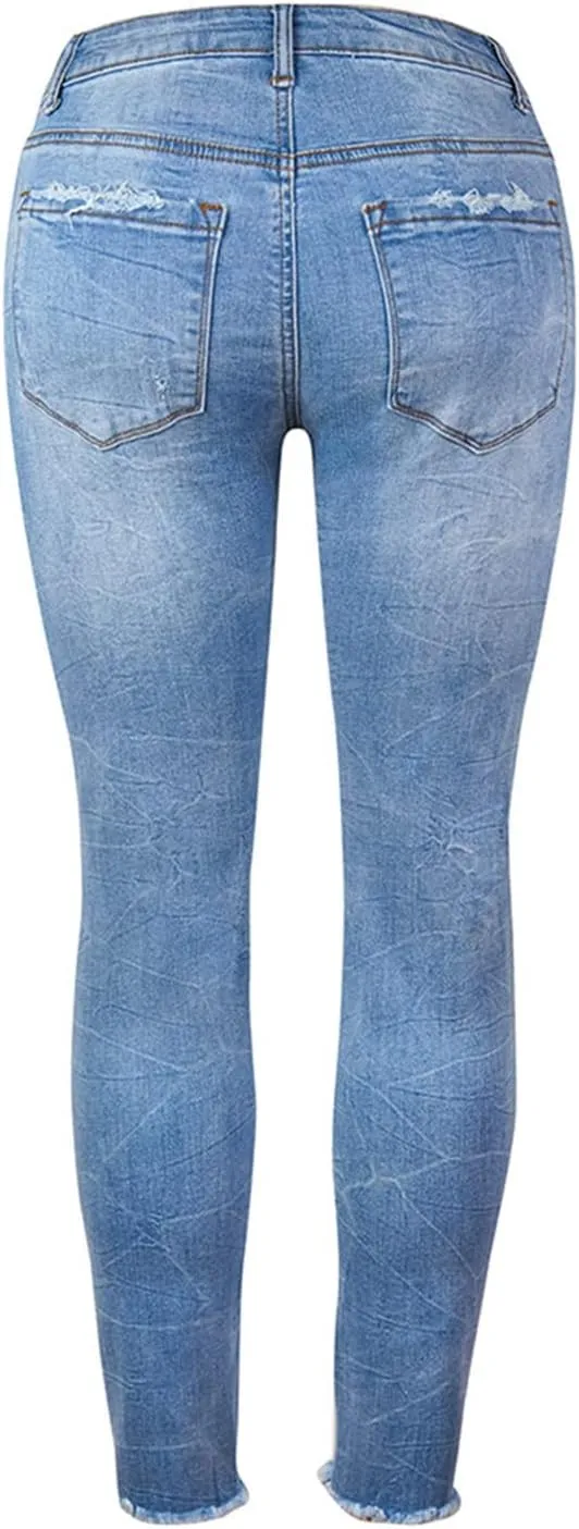 Women's High Waisted Jeans Strechy Straight Leg Denim Pants with Pockets Y2k Baggy Mid Waist Cropped Denim Pants