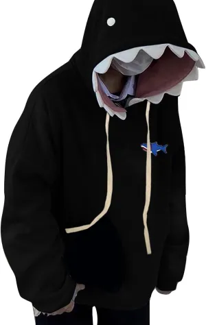 Womens Hoodies Cute Shark Long Sleeve Sweatshirts Wintertime Outfits Oversized Sweaters Casual Fashion Jackets