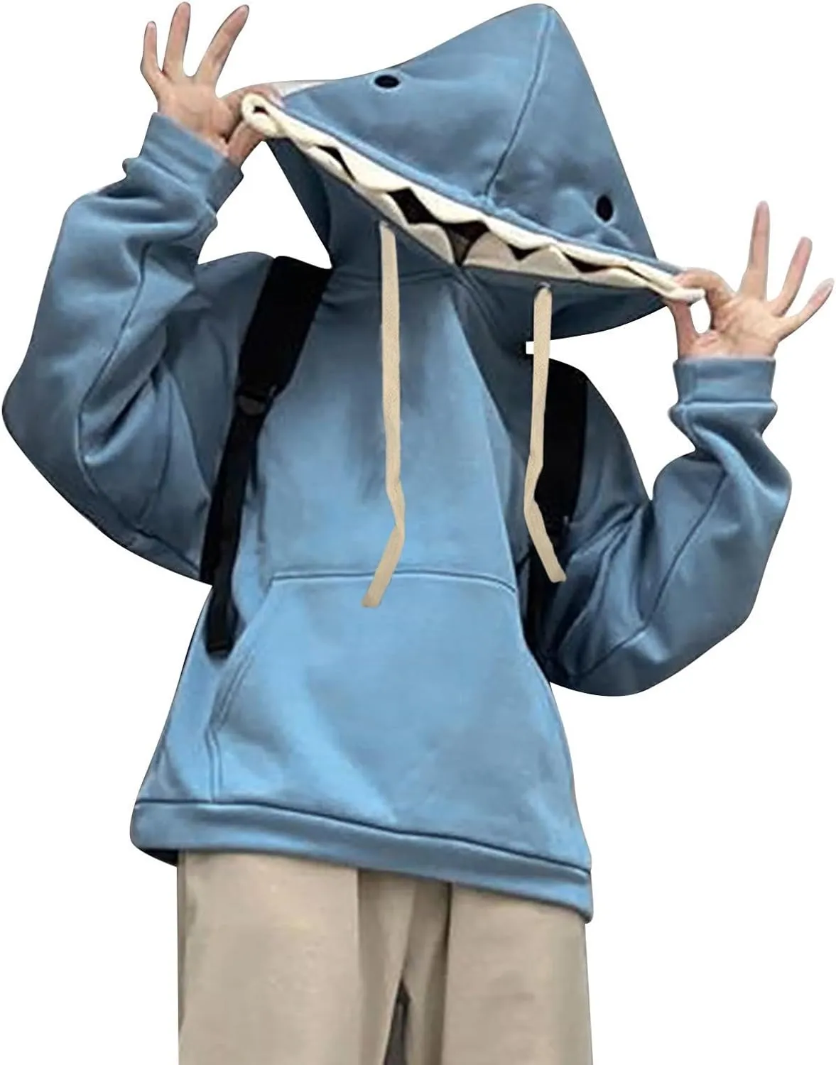 Womens Hoodies Cute Shark Long Sleeve Sweatshirts Wintertime Outfits Oversized Sweaters Casual Fashion Jackets