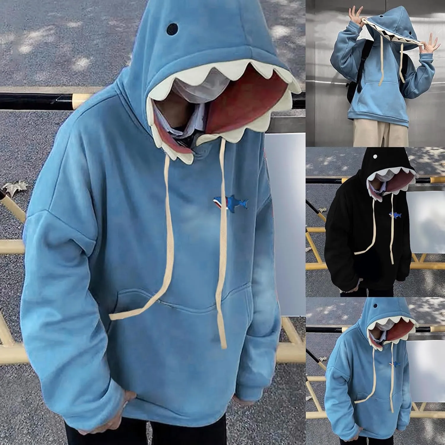 Womens Hoodies Cute Shark Long Sleeve Sweatshirts Wintertime Outfits Oversized Sweaters Casual Fashion Jackets
