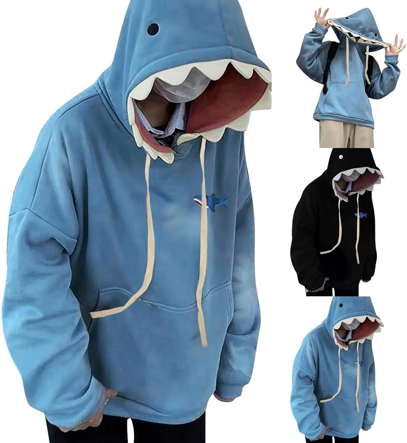 Womens Hoodies Cute Shark Long Sleeve Sweatshirts Wintertime Outfits Oversized Sweaters Casual Fashion Jackets