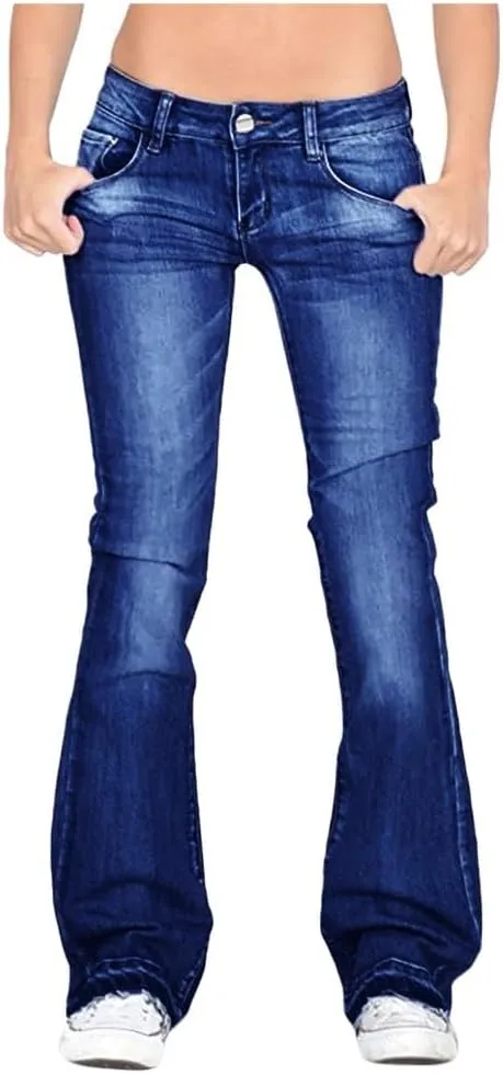 Womens Magic Shaping Bootcut Jeans Premium Stretchy Wide Leg Flared Bell Bottom Denim Pants Work Jeans with Pockets